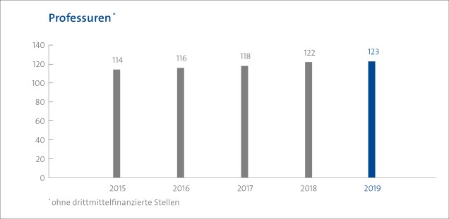 Grafik Entwicklung Professuren im UKE