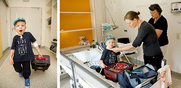 Die Koffer sind gepackt, es geht endlich wieder nach Hause ins Münsterland. Joel und seine Mutter sind regelmäßig im Lufthafen des Altonaer Kinderkrankenhauses, die Behandlung tut dem Jungen gut