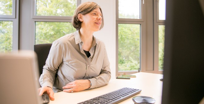 Prof. Dr. Blanche Schwappach-Pignataro, Dekanin der Medizinischen Fakultät und UKE-Vorstandsmitglied bei einer Videokonferenz