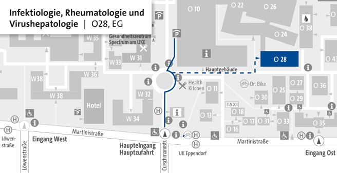 Lageplan Virushepatologie